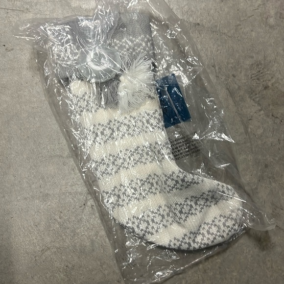 Knit Fair Isle Monogram Christmas Stocking Gray/White - Wondershop - Picture 2 of 2